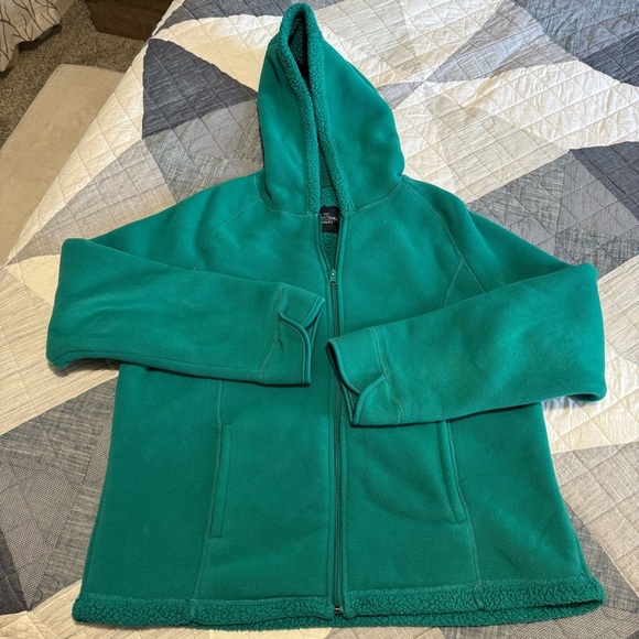 Faded Glory Women’s Teal Green Fleece Zip Up Sweatshirt. Size Large - Picture 2 of 8